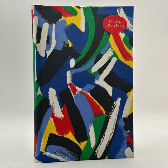Vintage Blank Notebook, Abstract Art Fabric Cover, 1988 Random House - Picture 1 of 9